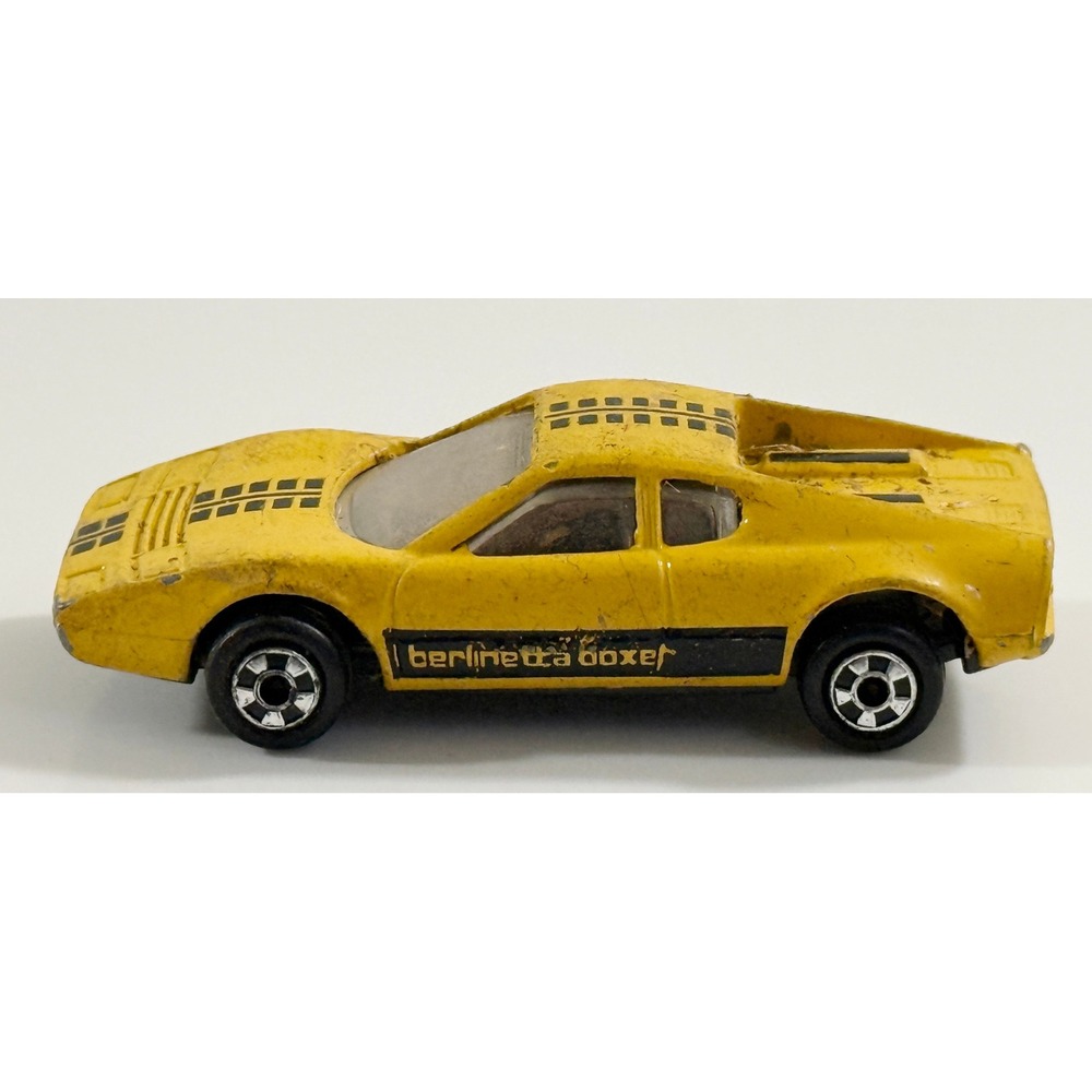 Zylmex Ferrari 365 GT Kids Toy Car Yellow Berlinetta Boxer Diecast Vintage P316
